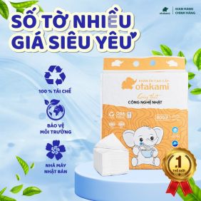 Khăn ăn tái sinh cao cấp OTAKAMI khổ 200x200 - 2 lớp - 800GR