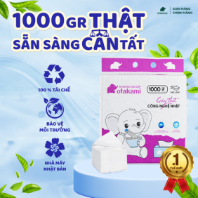 Khăn ăn tái sinh cao cấp OTAKAMI khổ 240x240 - 2 lớp - 1000GR